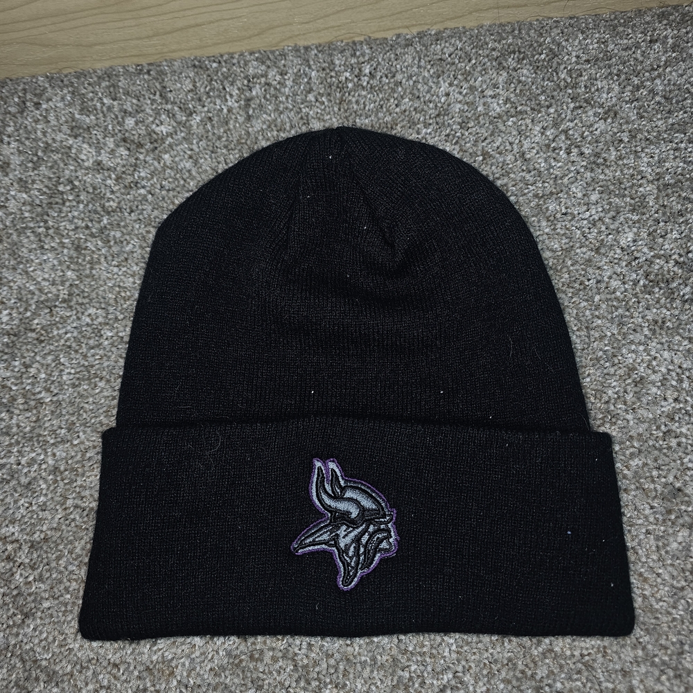 Black Beanie with Viking Embroidery